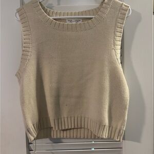 Beige Sleeveless Knit Top